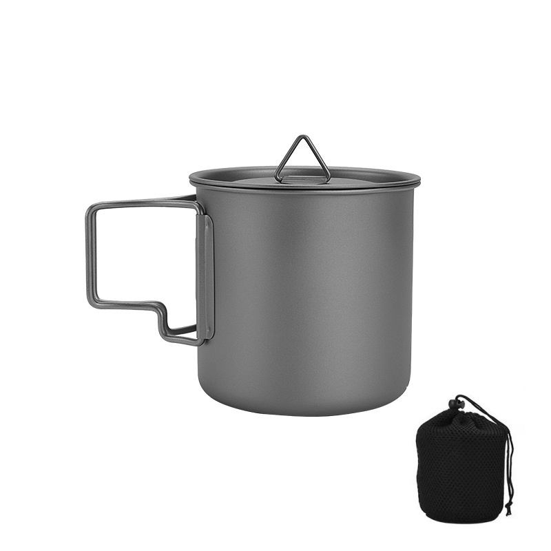 Camping Cooking Rack - Titanium Camping Mug with Folding Handle