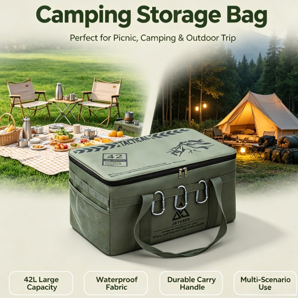 Camping Cooking Rack - 30/42L Foldable Portable Outdoor Picnic Tableware