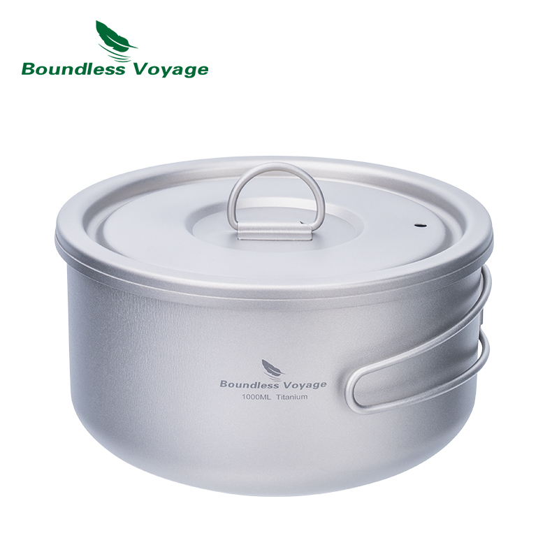 Camping Cooking Can - Boundless Voyage Titanium Camping Pot with
