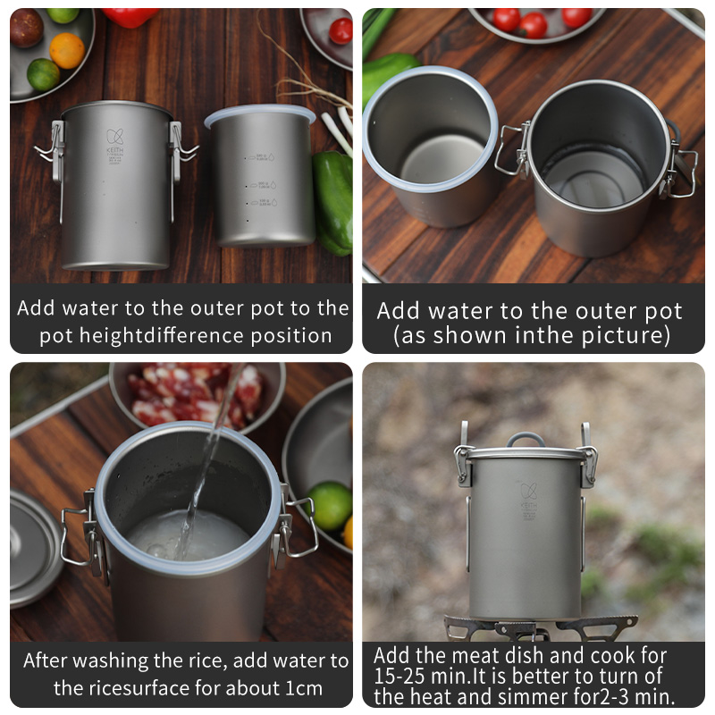 KEITH Pure Titanium Rice Cooke - Camping Cooking Can review and price