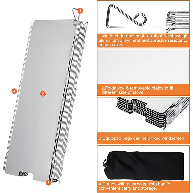 10 Plates Gas Stove Wind Shiel - Camping Cooking Windscreen review and price